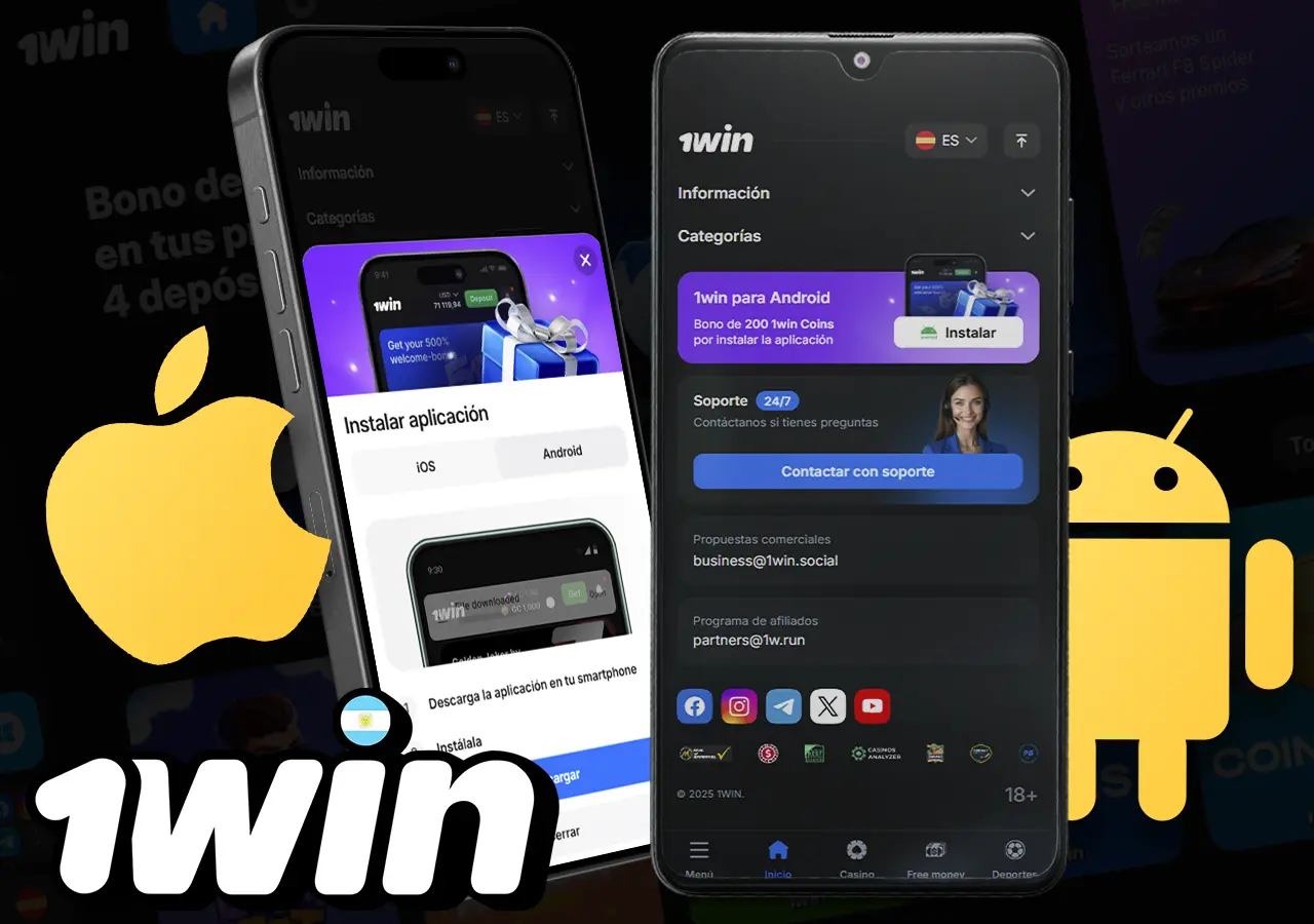 Aplicación móvil 1win en Argentina